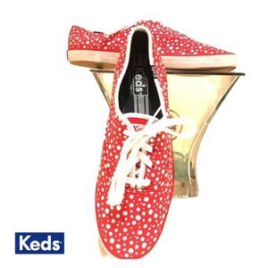 Red polka dot Keds, Sz 7.5, new w/o tags